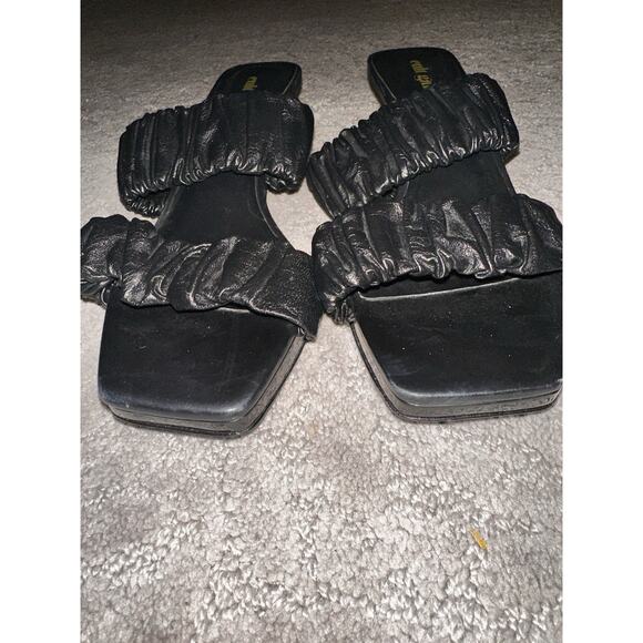 Cult Gaia MINA Black Leather Slip On Sandals EU 38/US 7.5-8 EUC - Picture 2 of 7